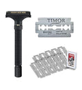 Full Brass Adjustable Safety Razor for Men | Butterfly Open & Long Handle | with 10 German Solingen Blades