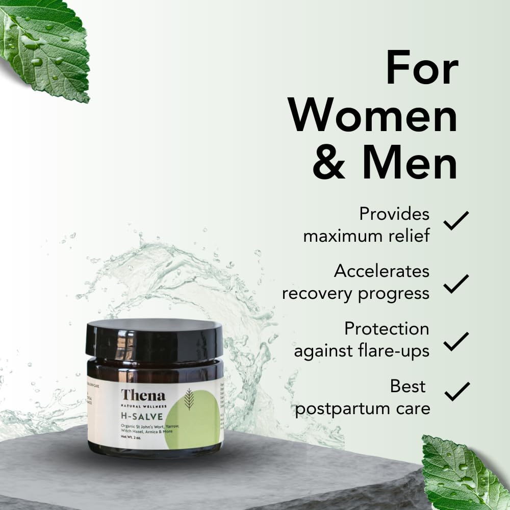 Intense Hemorrhoid Treatment Natural Hemorrhoid Relief Cream, Max Strength Herbal Anal Fissure Relief Ointment with Organic Witch Hazel for Postpartum Piles, Best with Thena Sitz Bath Soak Women Men