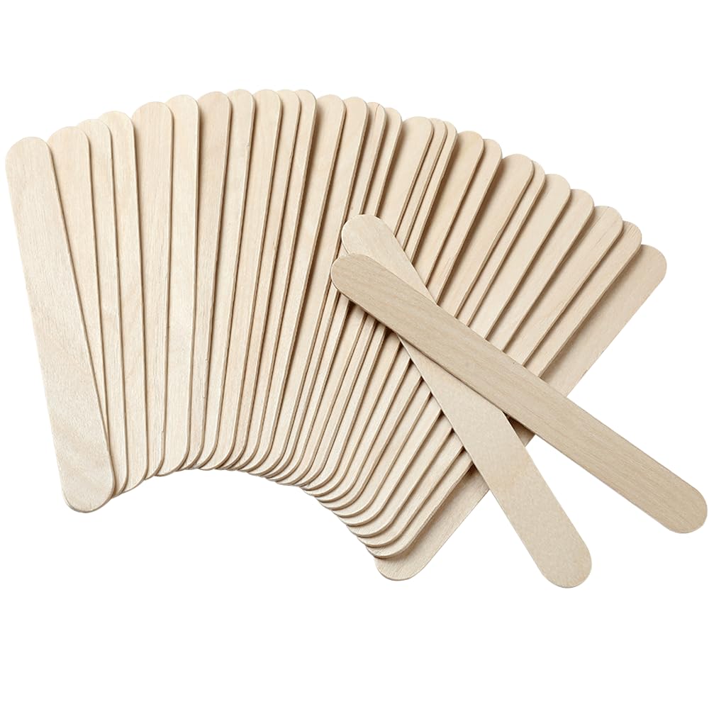 50Pcs Large Wooden Waxing Sticks for Hair Removal - HOOMBOOM Premium Splinter-Free Wooden Sticks for Waxing, Wax Stick for Body Eyebrow and Face Waxing