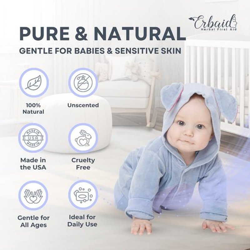 Skiennix Baby Soap - Natural Unscented Goat Milk Bar for Sensitive Skin | Gentle Eczema Relief & Moisturizing Oatmeal & Honey - Made in USA