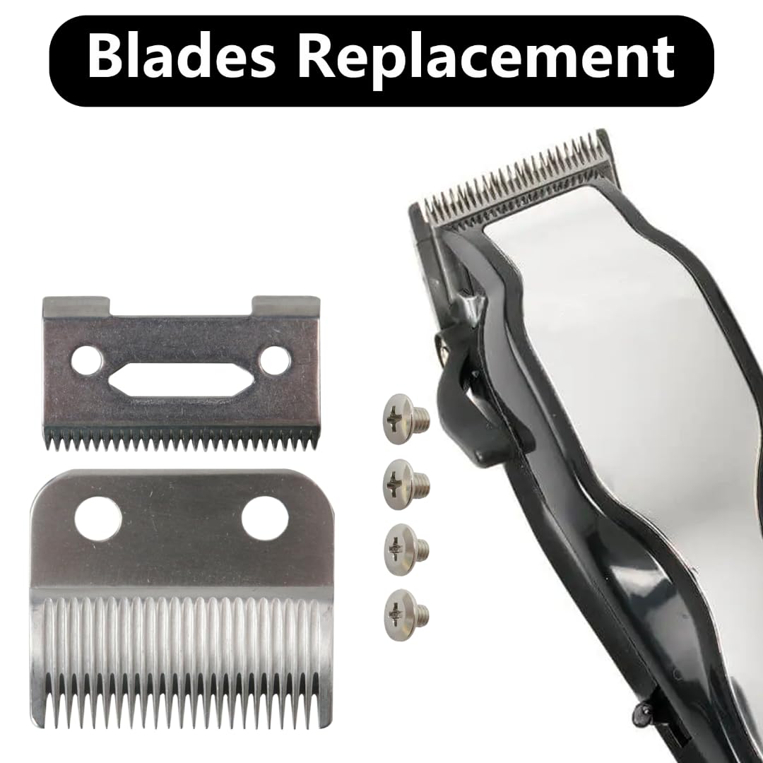Pair of Cutting Blade and Guard Blade Replacement for Wahl Precision, for Precision Premium Smooth Cut Blade