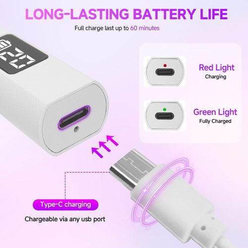 Brokimis Handheld UV Light for Gel Nails with Stand, Mini Nail Lamp with LCD Display 3-Timer Modes Portable Cordless Rechargeable USB Small Nail Dryer for Fast Curing Home DIY Manicure Nail Art