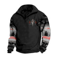 DMOYALA Zip Up Sweatshirts for Men Vintage Western Sweatshirts Aztec Cow Skull Sweatshirt Long Sleeve Pullover Winter Sweatshirts,Style 12,3XL