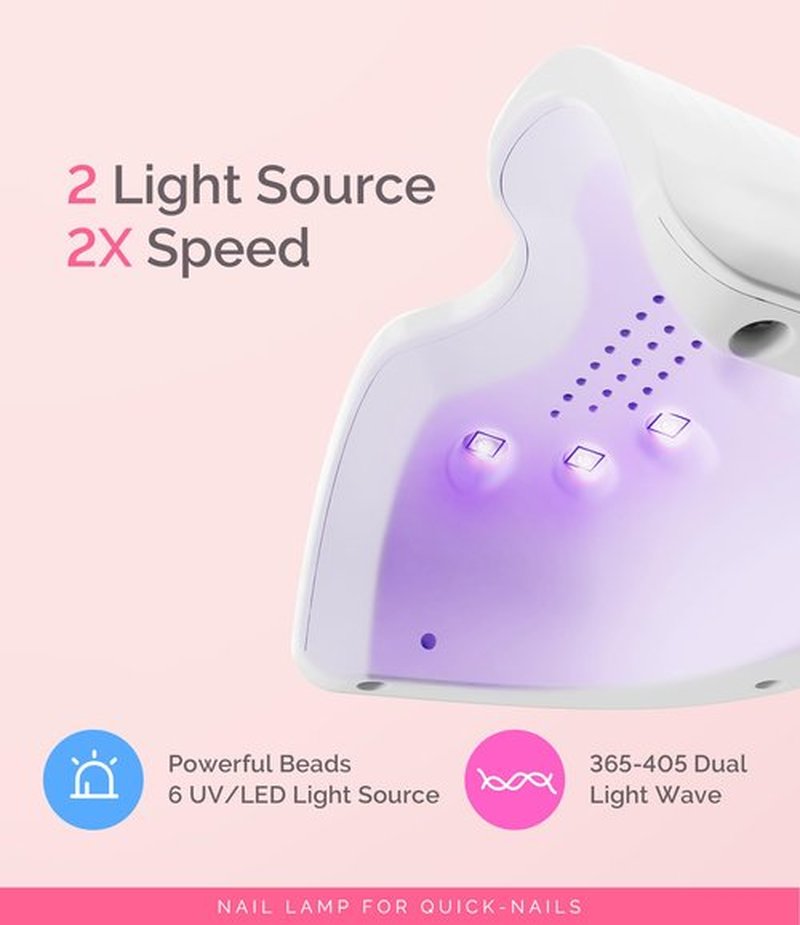 MelodySusie Mini Cordless UV Nail Lamp, P-ART06G Rechargeable Portable LED UV Light with Smart Sensor, 4-Finger Curing for All Soft Gels, Especially Half-Cured Gel, Base Coat & Top Coat, White