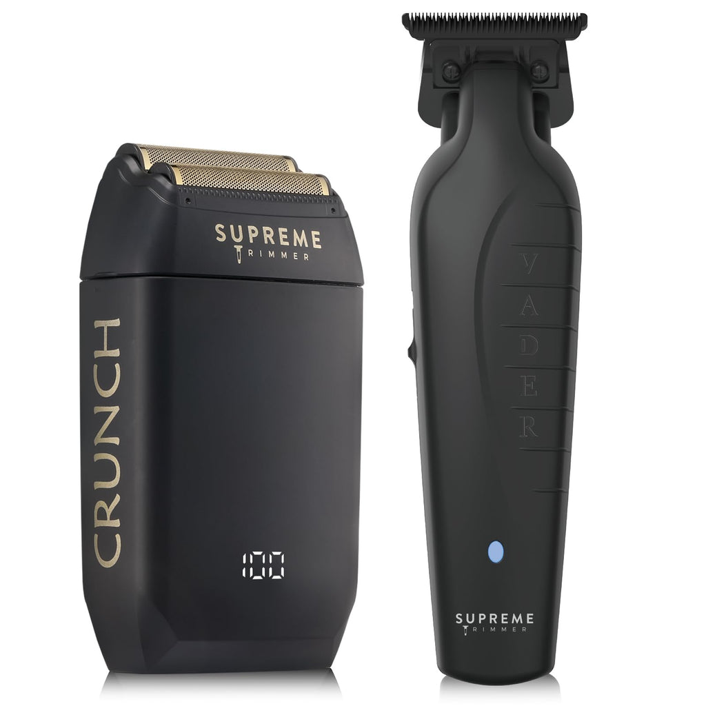 Supreme Trimmer Vader Trimmer & Crunch Foil Shaver Barber Haircutting Kit | Professional DLC T-Blade Beard Trimmer ST3778 & STF602 Waterproof IPX6 Shaver Set | (Acid)