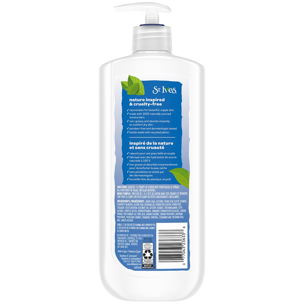 St. Ives Body Lotion, Renewing Collagen & Elastin Anti-Aging Skin Moisturizer, 24H Hydration, Cruelty-Free Skin Care, 20.28 Oz