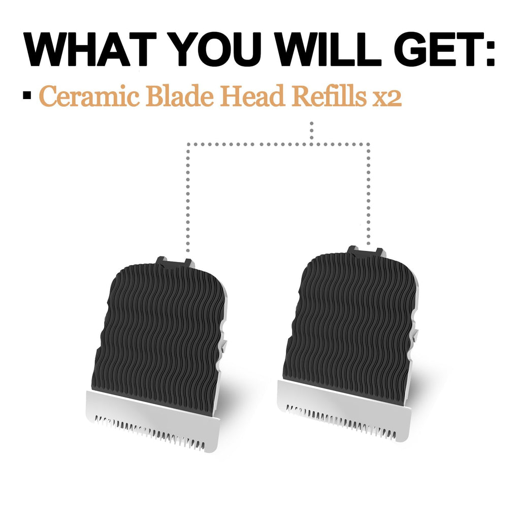 GORLENT 2Pcs Replacement Trimmer Blades for Manscapes The Lawns Trimmer 4.0 3.0 2.0 Series, Ceramic Blade Head Refills with Skin Protect Tech.