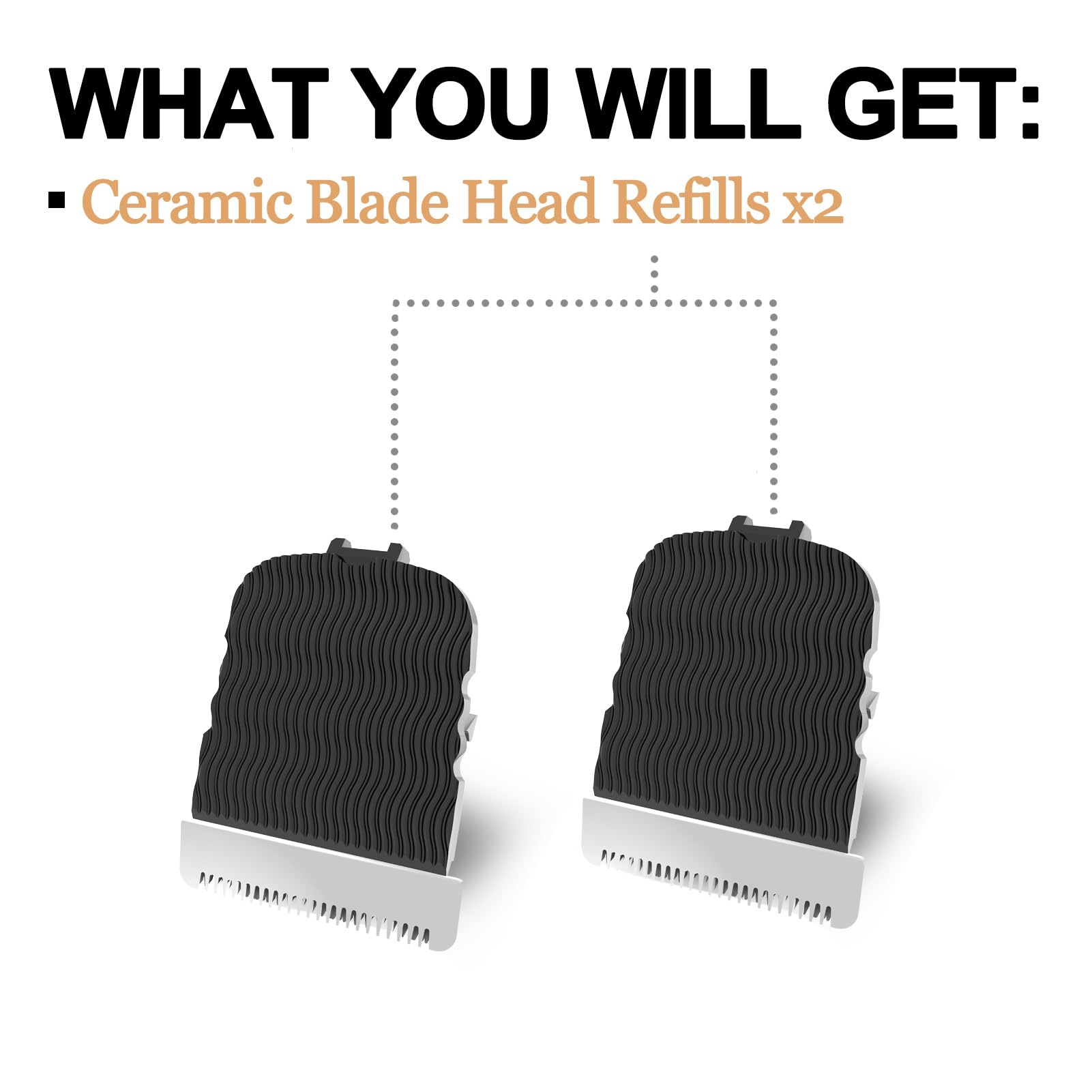 GORLENT 2Pcs Replacement Trimmer Blades for Manscapes The Lawns Trimmer 4.0 3.0 2.0 Series, Ceramic Blade Head Refills with Skin Protect Tech.