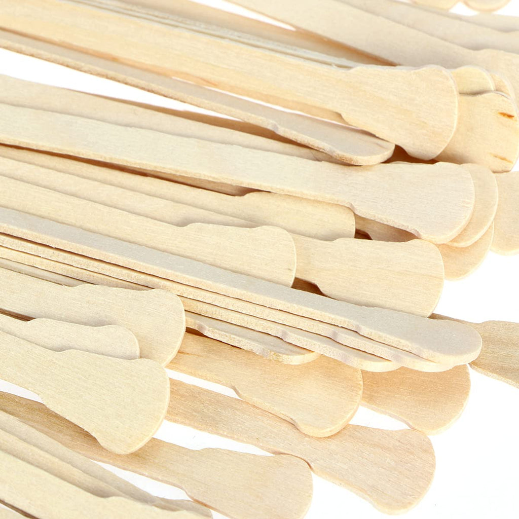 Uonlytech 500 Pcs Disposable Wooden Waxing Spatulas Hair Removal Wax Applicator Sticks for Facial and Body Waxing Salon Home Use