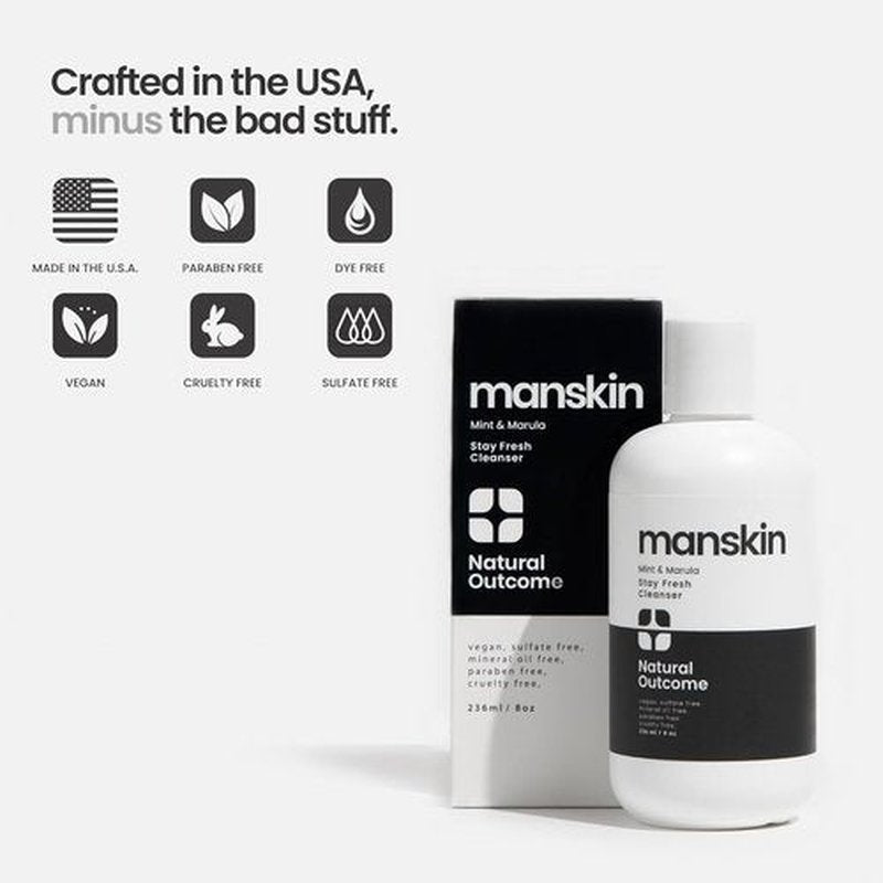 Natural Outcome Men's Face Wash - Cleansing Gel with Mint & Marula Oil | Sulfate-Free 8 oz Daily Cleanser