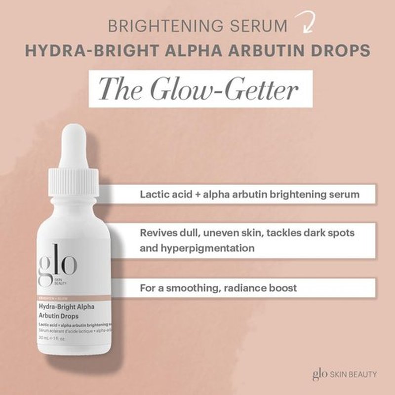 Glo Skin Beauty Hydra-Bright Alpha Arbutin Drops - Smoothing & Brightening Serum for Radiant Skin