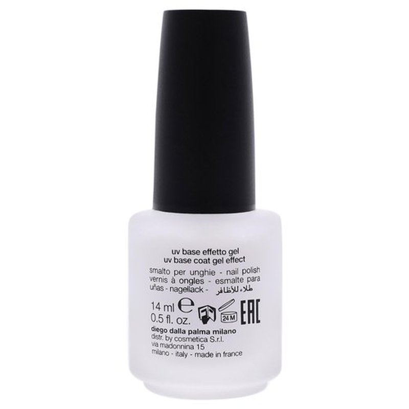 Diego dalla Palma UV Nail Polish Base Coat Gel Effect - Promotes Perfect Nail Polish Adherence - Prevents Streaks - No Harmful Substances For The Nail - Strengthening Properties - 501 Clear - 0.5 Oz