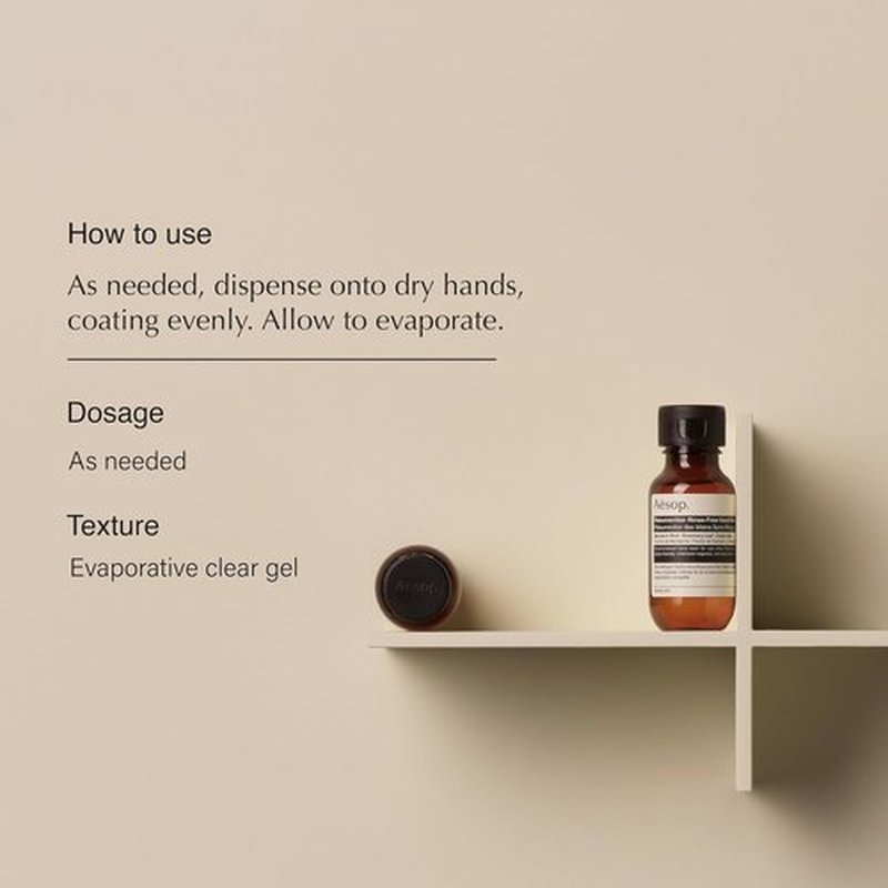 Aesop Resurrection Rinse-Free Hand Wash | Alcohol-Based Gel with Purifying and Hydrating Properties | Travel Size 1.7 oz (Pack of 3)