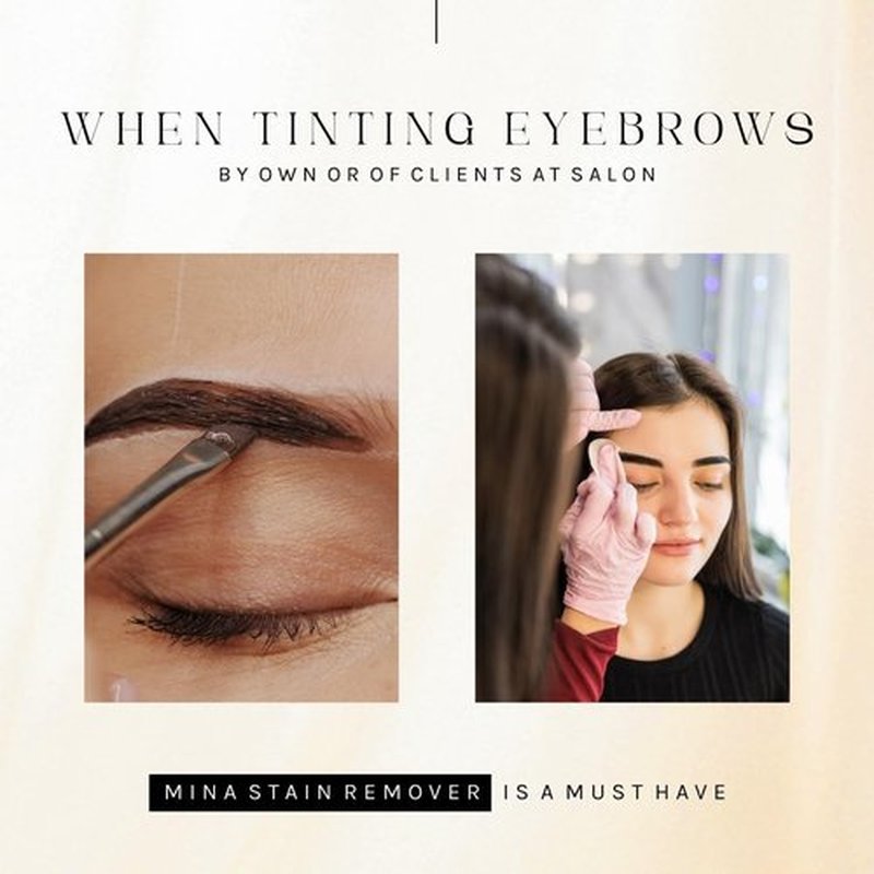 MinaiBrow Mina Henna Tint Stain Remover, Softly removes hair color from the scalp, skin around from the eyebrows, hair, beard and mustache quickly and gently 200ml - Pack of 2