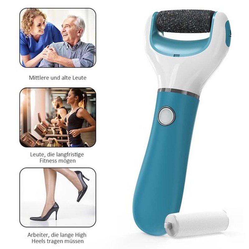 Electric Foot File Callus Remover Professional, 2-Speed Rechargeable Pedicure Tool for Remove Calluses, Dry, Hard, Dead, Cracked Skin, Includes 2 Coarses (Blue)