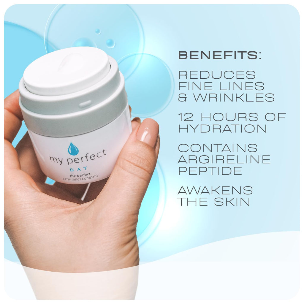 My Perfect Day Skin Moisturizer Face Cream - 50ml Anti-Aging Facial Moisturizer, Reduces Wrinkles & Fine Lines, Fast Absorbing, Non-Greasy, 3-Month Supply, Suitable for All Skin Types