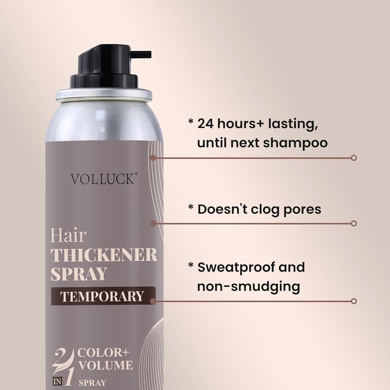VOLLUCK Root Touch Up Hair Color Spray - Ammonia-Free Grey Coverage for Men & Women | Quick Drying Black
