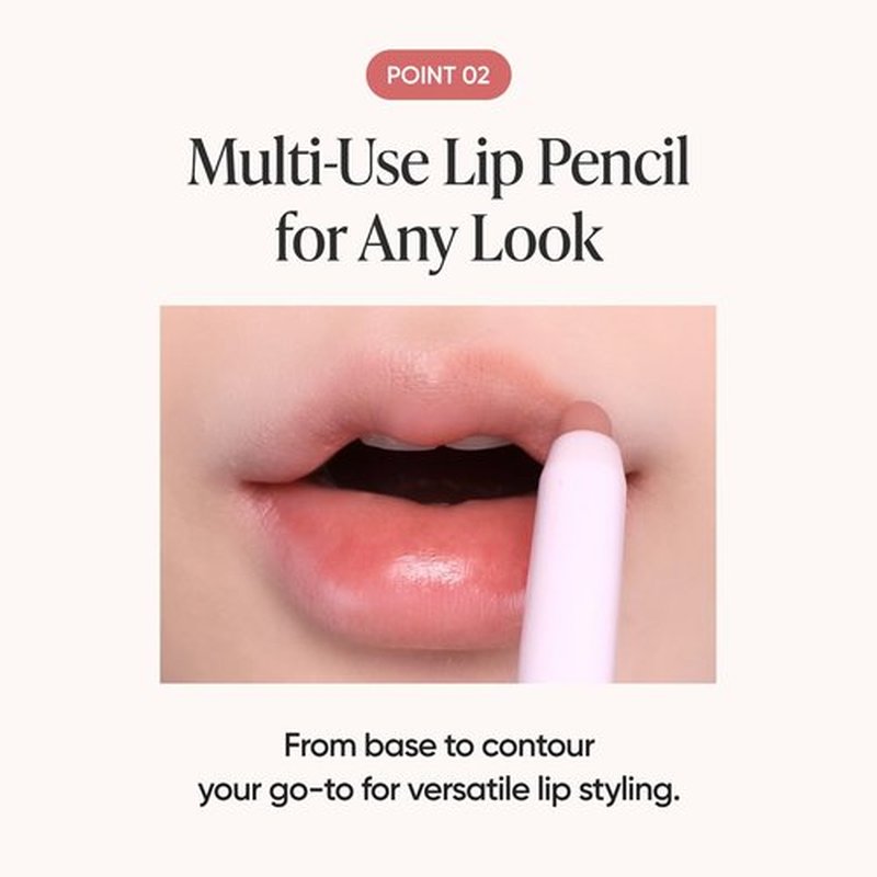 BANILA CO Smudging Lip Pencil | Soft Matte Lip Crayon for Natural & Overlined Lips | Creamy Texture & Long-Lasting Color with Blurring Effect (0.8g / 0.02 oz), PK01 Nude Rose