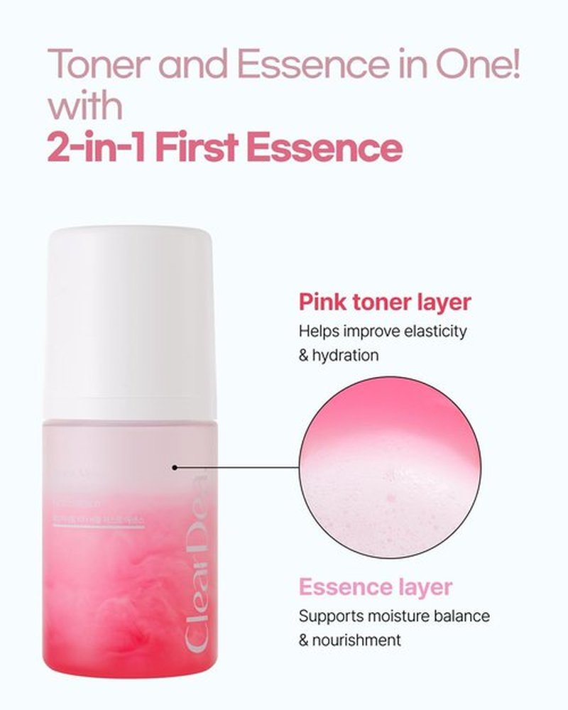ClearDea Mucin Mineral Vita Bubble First Essence with Micro-Bubble Formula and 2-in-1 Toner Serum, K Beauty for Glass Skin, 2.03 Fl Oz – Hydrating Firming, Valentine's Gifts