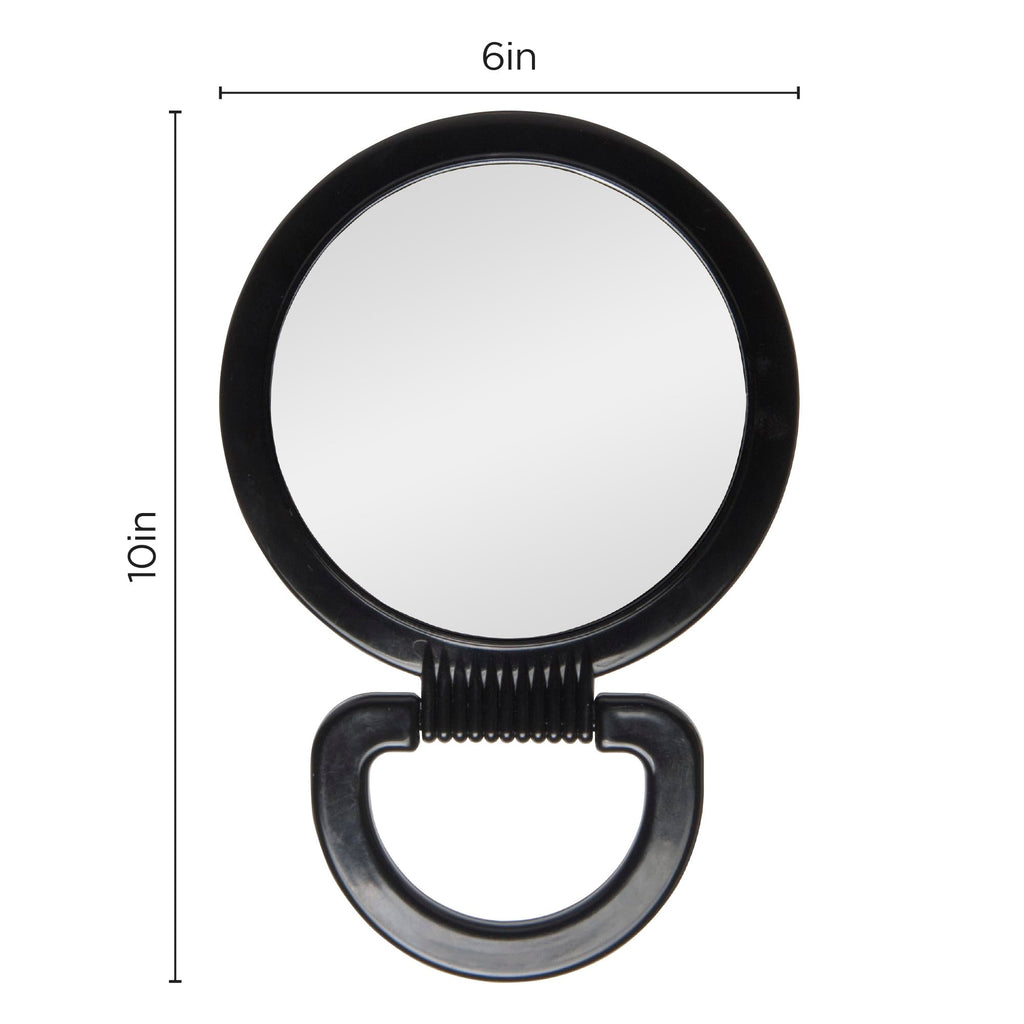 Diane Hand Mirror – Double-Sided 1X and 3X Magnification, Lightweight Portable Handheld Mirror with Handle, Ideal for Makeup, Shaving, & Everyday Beauty, Compact Size for Travel & Gym – 6" Diameter
