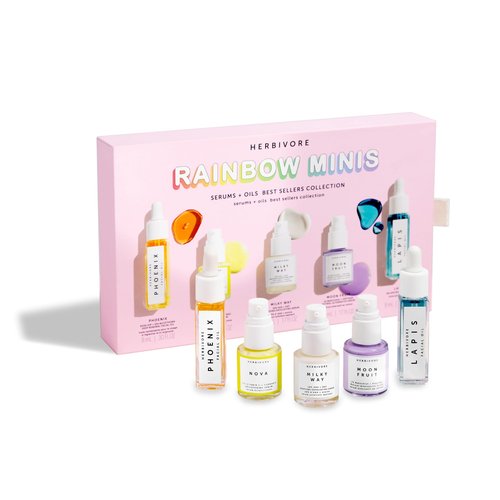 HERBIVORE Rainbow Minis Set - (Serums + Oils Best Sellers Collection), Plant-based, Vegan, Cruelty-free