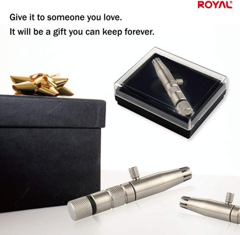Royal Premium Manual Nose Hair Trimmer for Men - Battery-Free, Waterproof Stainless Steel Grooming Tool | ET-3
