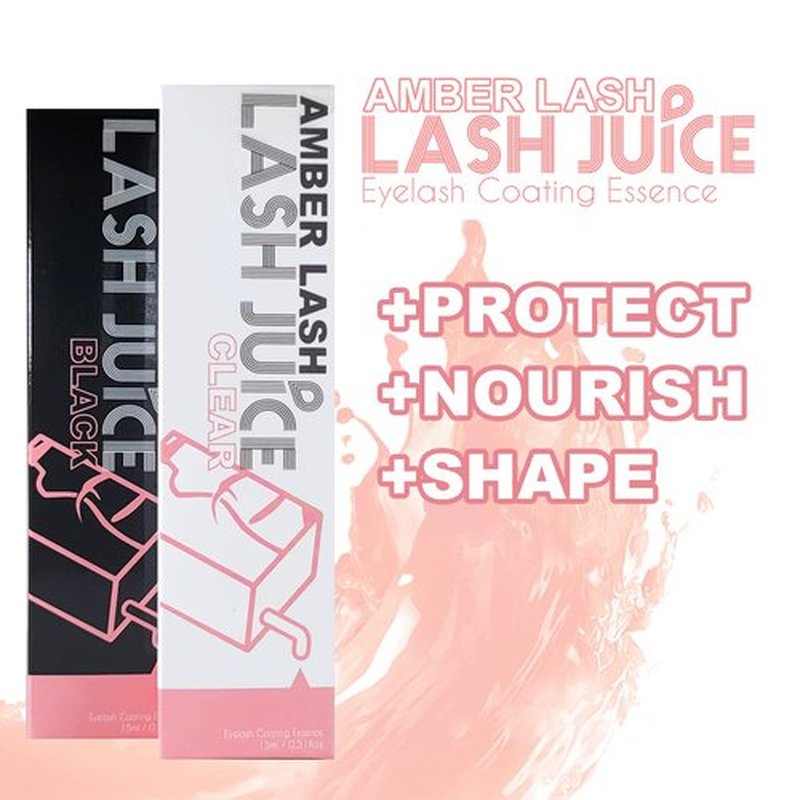Amber Lash Lash Juice - 3-in-1 Coating Sealant for Eyelashes | Nourishing Serum for Thicker, Fuller Lashes (Black)
