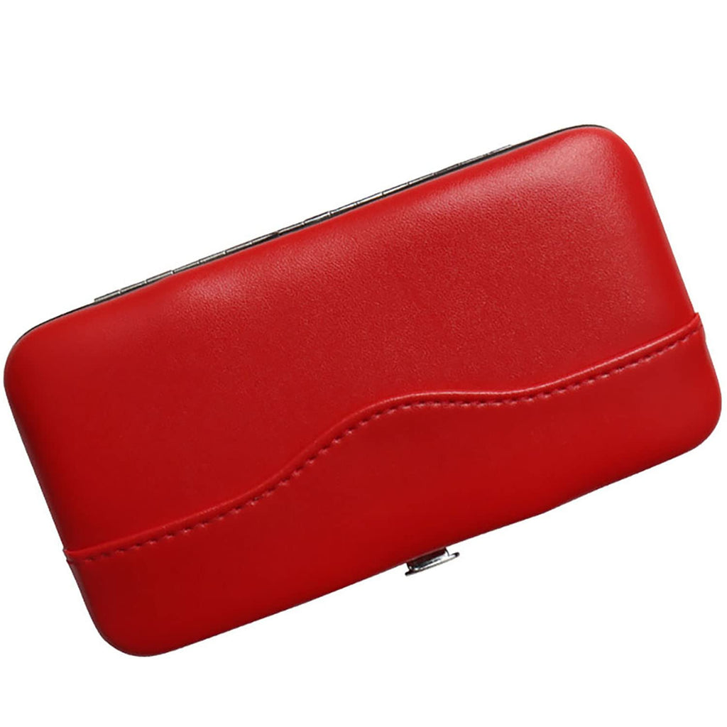 Small Tweezers Case for Eyelash Extensions, PU Leather Empty Tweezers Storage Bag, Portable Travel Case for Eyelash Grafting Extension Makeup Tools Scissors Lash Brush (Red)