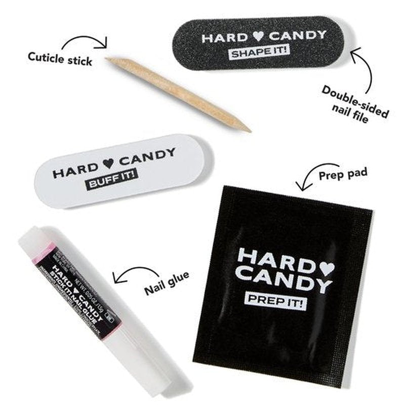 French Tip Press-On Nails – Hard Candy Glossy Gel-Shine False Nail Kit with Nail Glue, 30 Pieces, Reusable (Gold, Long)