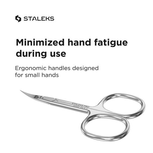 Staleks Pro EXPERT 11 Cuticle Scissors Type 1 – Left-Handed – Narrow Blades – Stainless Steel – Ergonomic Manicure Scissors