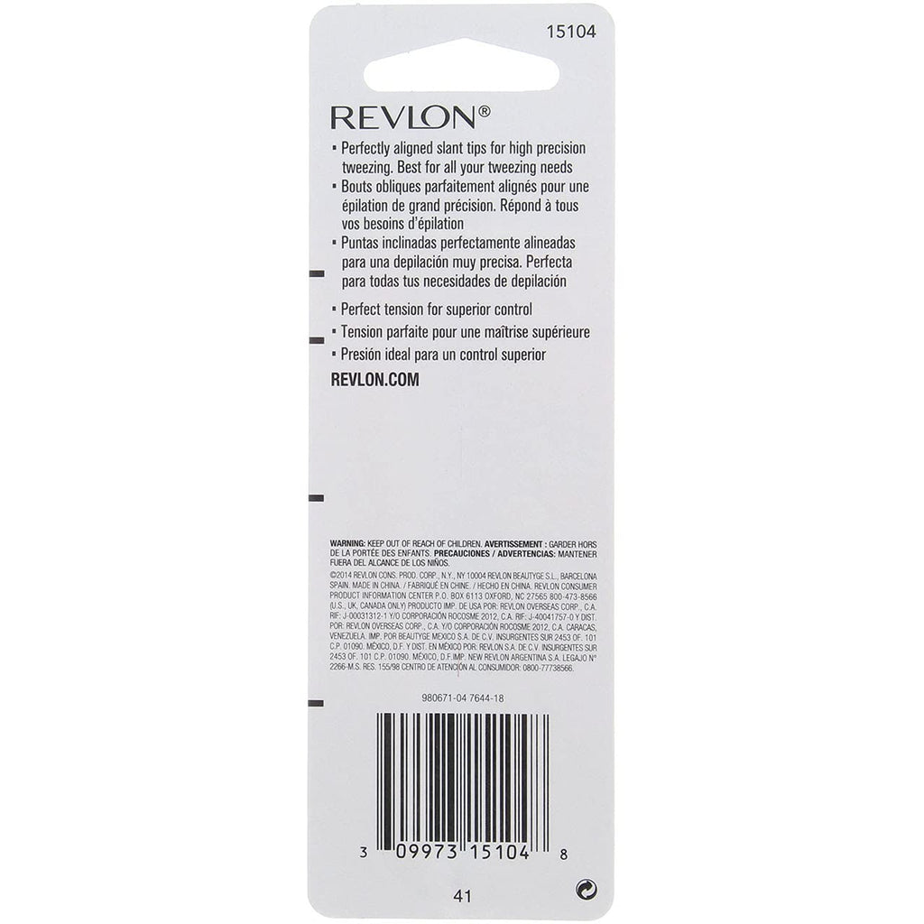 Revlon Eyebrow Hair Removal Tweezer, Designer Collection, High Precision Tweezers for Men, Women & Kids, Stainless Steel (Style/Color May Vary) (Pack of 1)