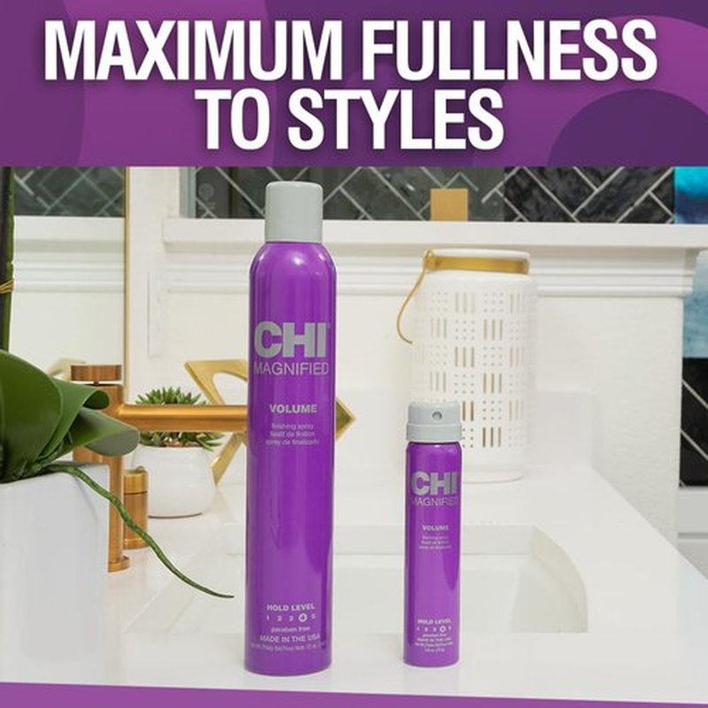CHI Magnified Volume Finishing Hair Spray - Boost Volume & Shine, 12 Oz | Maximum Fullness & Strength