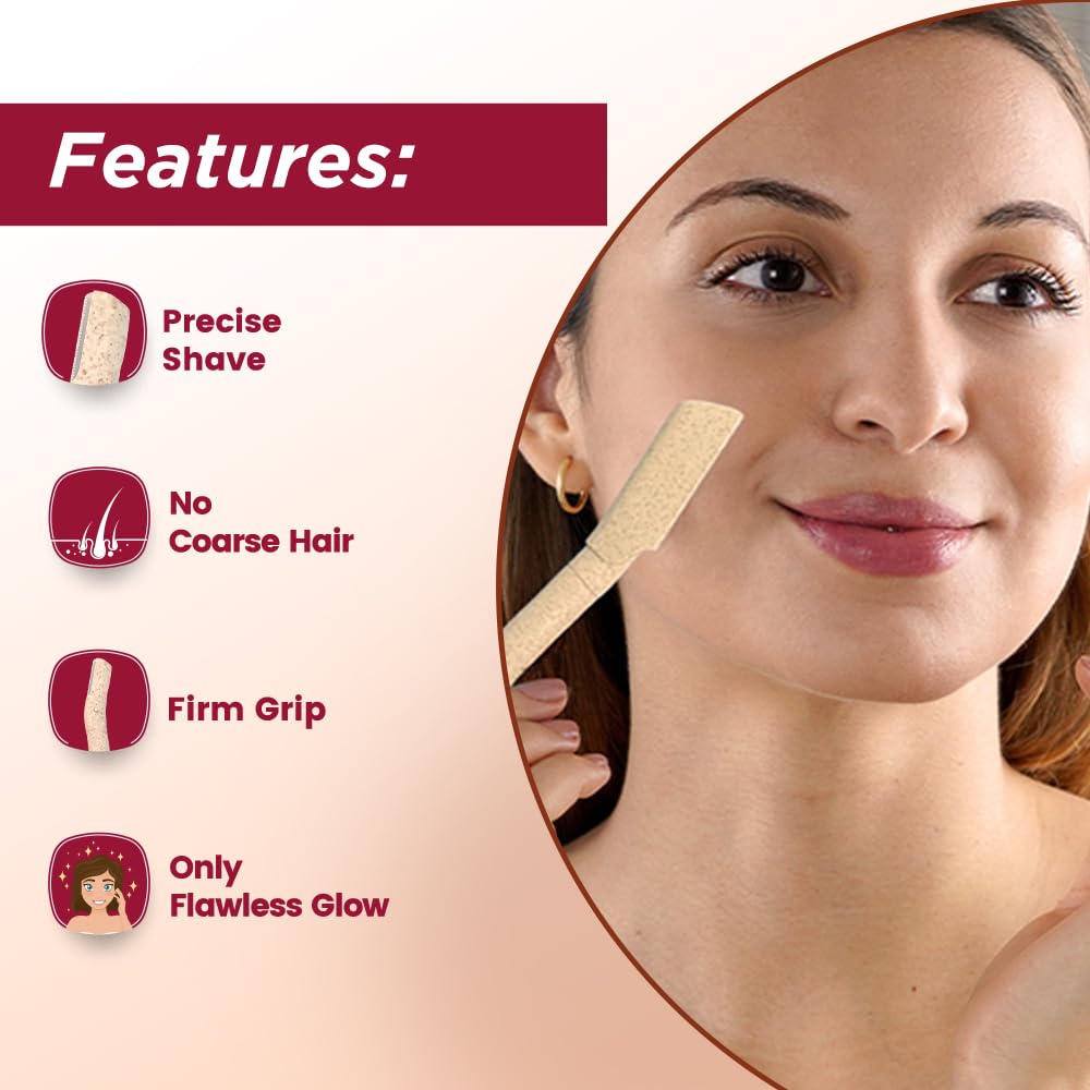 Floren Dermaplaning Tool with Precision Cover, 6ct | Dermaplane Tool, Face Razor for Women, Eyebrow Shaper, Dermaplaning Tool, Womens face razor, Peach Fuzz Remover