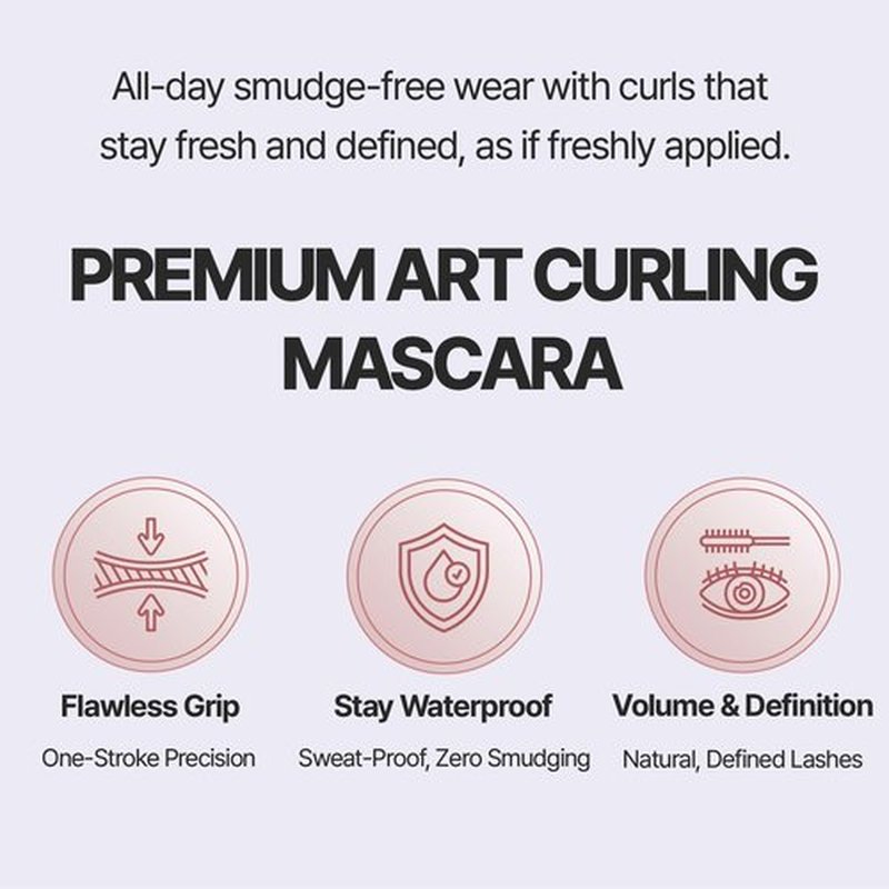 Korlany Verdea Art Volume Waterproof Mascara – K-Beauty, Long-Lasting, Smudge-Proof Korean Formula for Voluminous, Curled Lashes – Clump-Free, Lightweight & Buildable – 0.26 fl oz