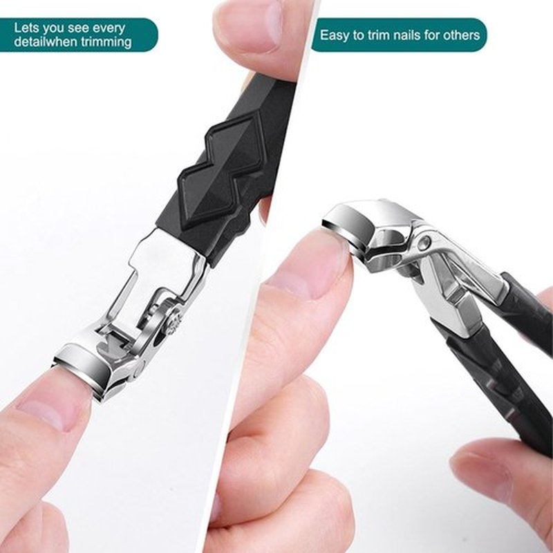 Graddi Orthoclip Toenail Clippers: Heavy Duty for Ingrown Nails, Wide Jaw for Men, Seniors' Thick Toenails, with Double-Sided File, Long Handle & Eco Cylinder Pack