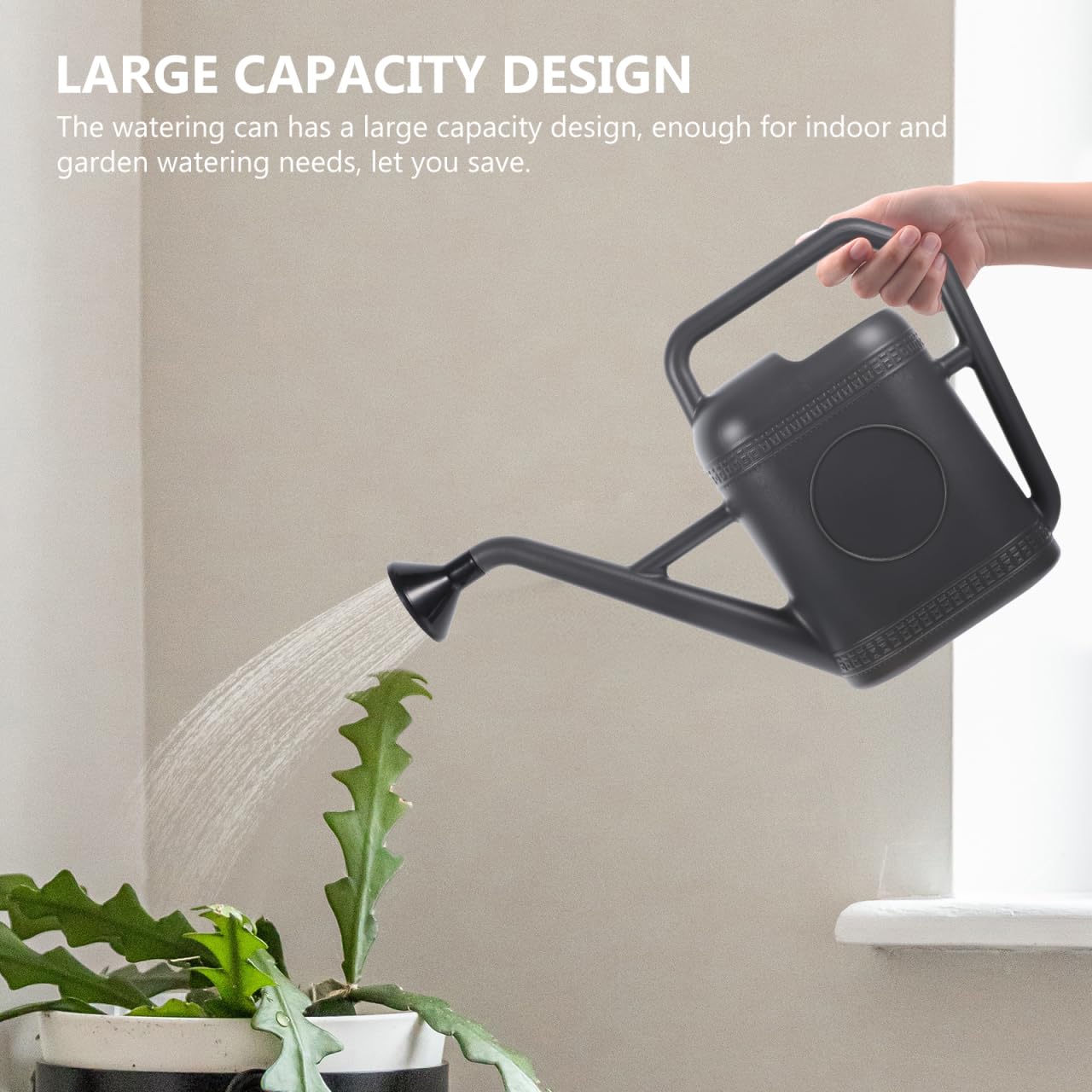 Housoutil Plastic Watering Can 5l Large Capacity Garden Watering Sprinkler Durable Comfortable Handle