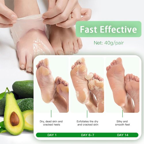Dr.Pedi Foot Mask for Cracked Feet Repairing Foot Moisturizing Masks For Dry Feet Hydrating Foot Care Treatment with Avocado Oil 5 Pairs