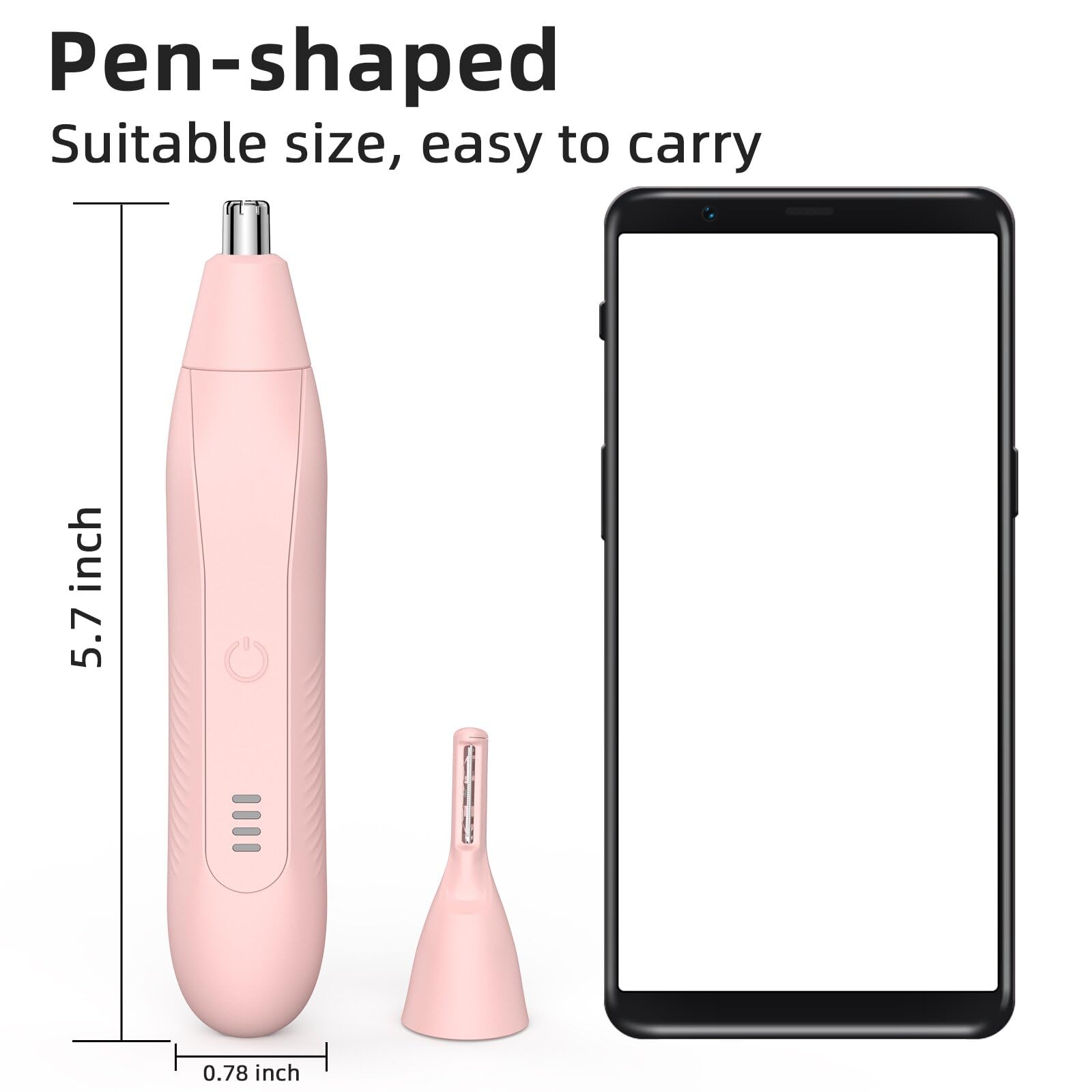 Setonia Ear and Nose Hair Trimmer for Men Women, Eyebrow and Facial Hair Trimmer with Powerful Motor and Dual-Edge Blades Rechargeable Painless 2 in 1 Metal Trimming Tool (White)