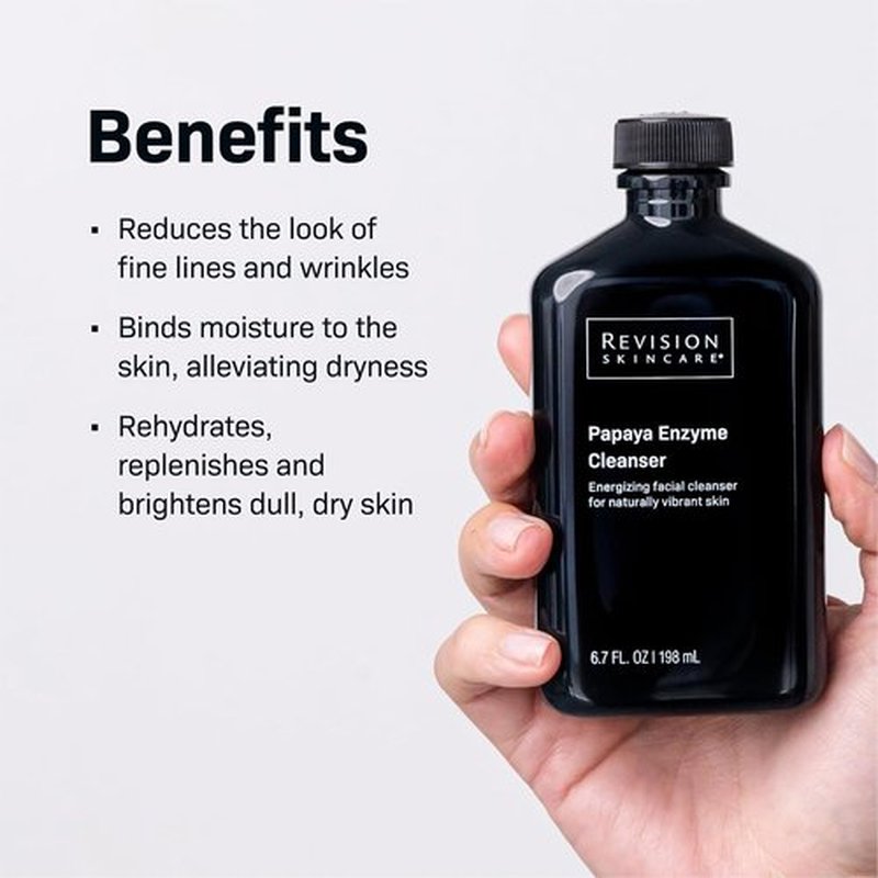 Revision Skincare Papaya Enzyme Cleanser - Energizing Facial Cleanser with Salicylic Acid & Exfoliating Benefits