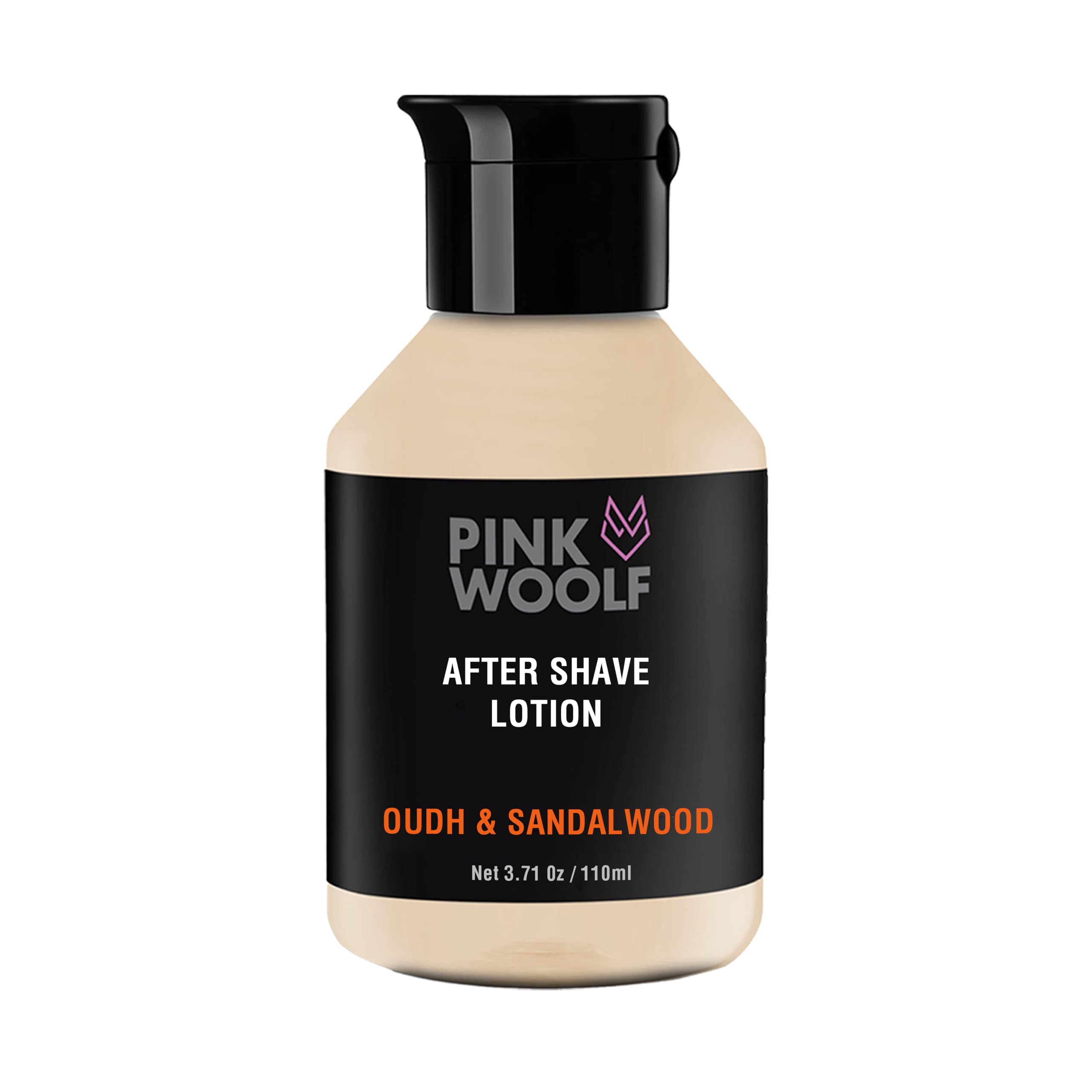 Pink Woolf After Shave Lotion for Men, Alcohol Free Aftershave Balm, Razor Burn & Irritation Relief, Fast Absorbing Post Shave Moisturizer, Oudh & Sandalwood, 3.7 oz