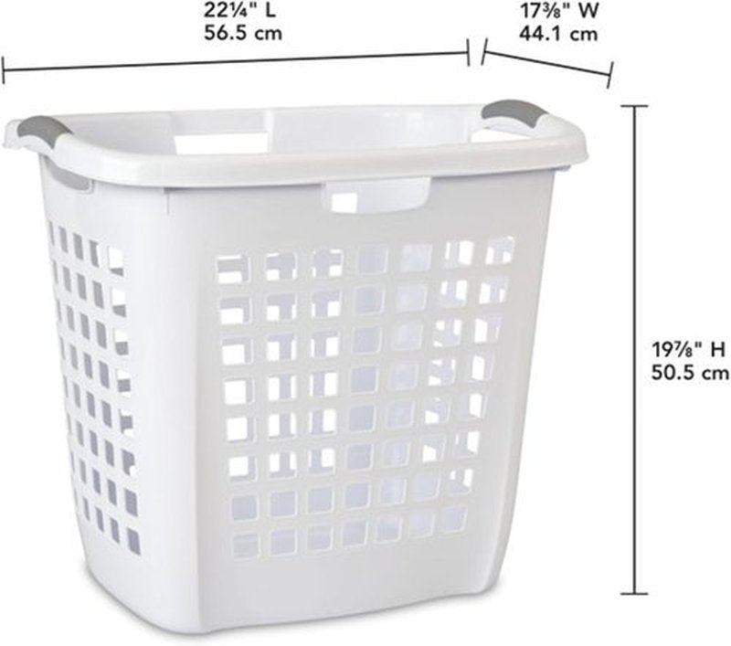 Sterilite Ultra Easy Carry Hamper - White with Titanium Inserts | 4-Pack for Convenient Laundry Storage