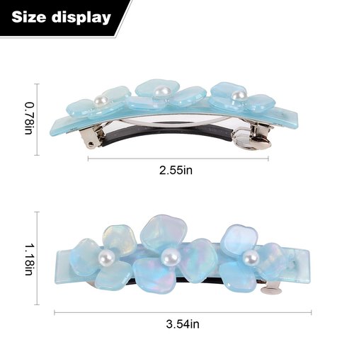 3 Pieces hair barrettes,large barrettes for women,Hair Clips barrettes French Rectangle Snap Hair Barrettes Acrylic Tortoise,Hair Clip for Thick and Medium Hairs,Hair Clips snap… (flower 1)