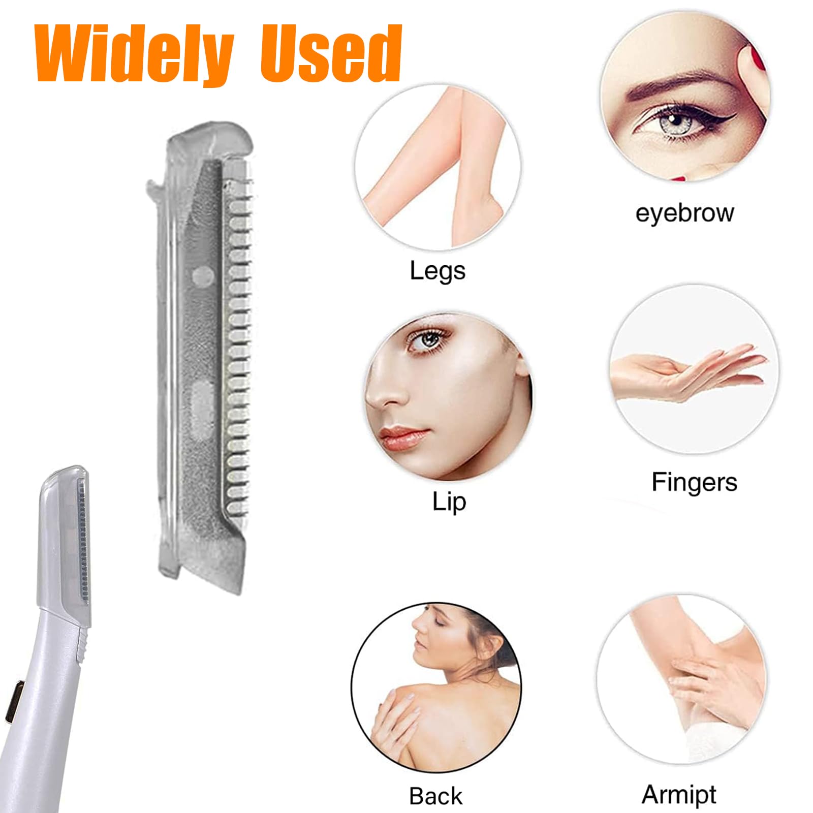 18 Pieces for Flawless Replacement Heads for Finishing Touch Flawless Dermaplane Glo, Lighted Facial Exfoliator, Replacement Blades for Facial and Eyebrow Hair Removal (18 Pcs)
