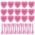15 Sets Plastic Heart Shaped Facial Mask Mixing Bowl, Pink Facemask Bowl DIY Skin Care Mixing Tool Kit with Spatulas for Mud Masks, Home Salon, and Beauty Salon Use, Face Mask Applicator Tool(15 Pcs)