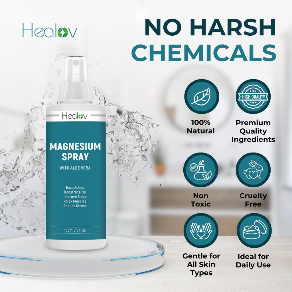 Magnesium Spray – Topical Magnesium Oil Extra Strength – Pure Soothing Relief & Relaxation for Better Sleep, Muscle Health, Leg & Joint Care – Natural Magnesium Body Spray for Feet, Non-Greasy