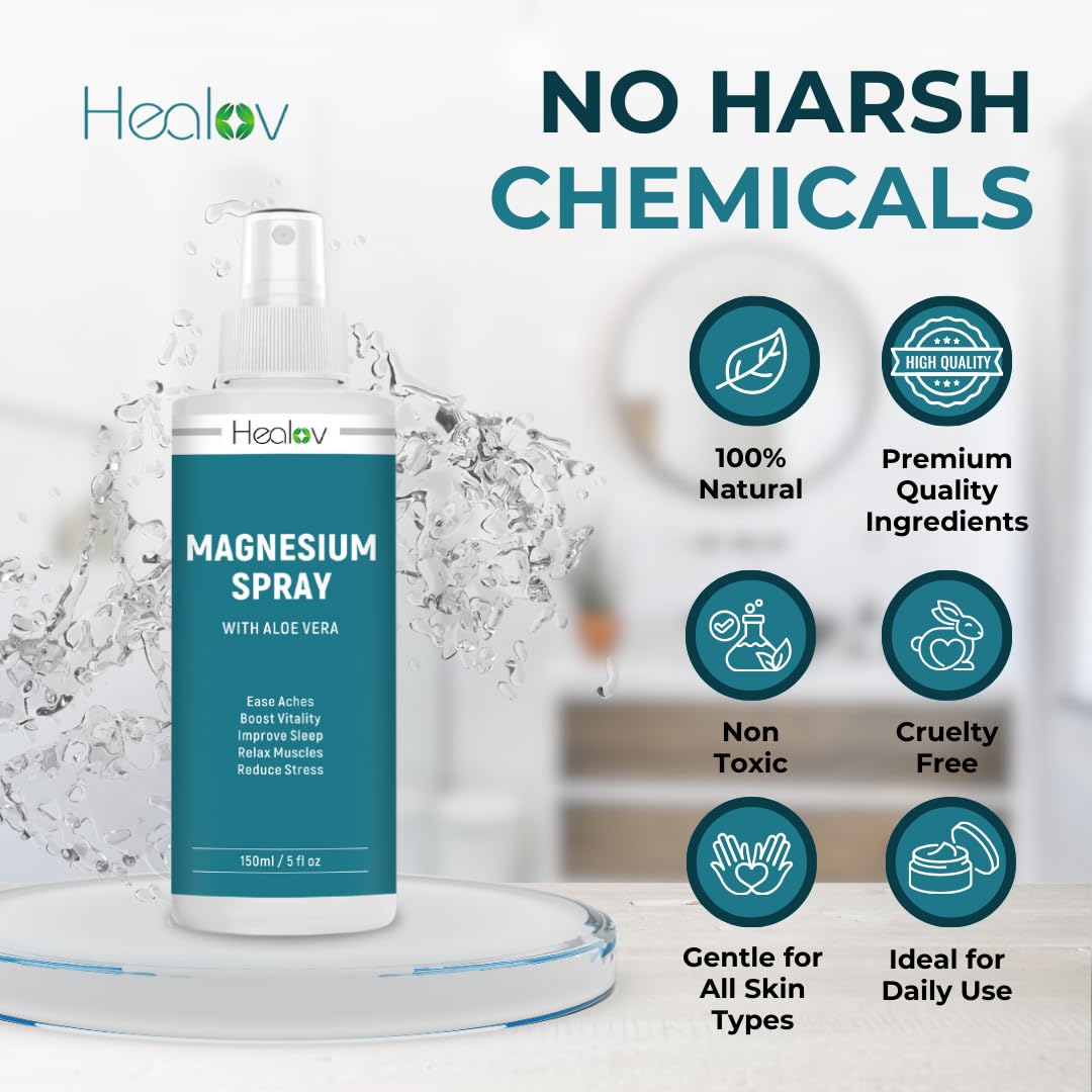 Magnesium Spray – Topical Magnesium Oil Extra Strength – Pure Soothing Relief & Relaxation for Better Sleep, Muscle Health, Leg & Joint Care – Natural Magnesium Body Spray for Feet, Non-Greasy