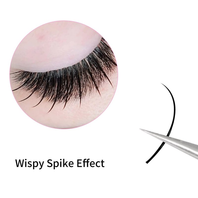 VEYES INC Spikes Lash Extensions, Premium Eyelashes Tray, Professional Supplies for Lash Techs 0.07D Curl 8-16mm Mixed Length Matte Black