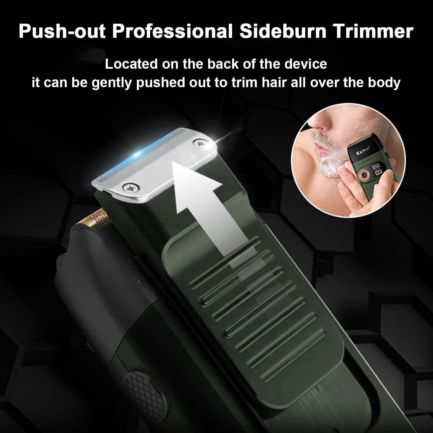 KEMEI Foil Shaver Barber for Men,Electric Razor Rechargeable with Beard Trimmer,Cordless Lithium Titanium Foil Shavers with Travel Case