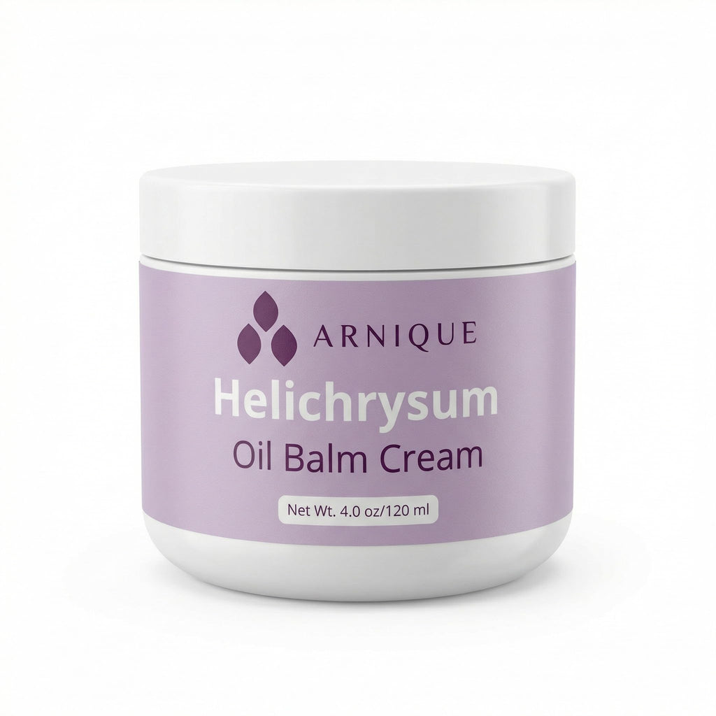Helichrysum Essential Oil Balm Cream – Thick Herbal Balm Cream with Natural Botanical Aroma – Moisturizing Support for Appearance of Bruised or Fragile Skin – 4 oz