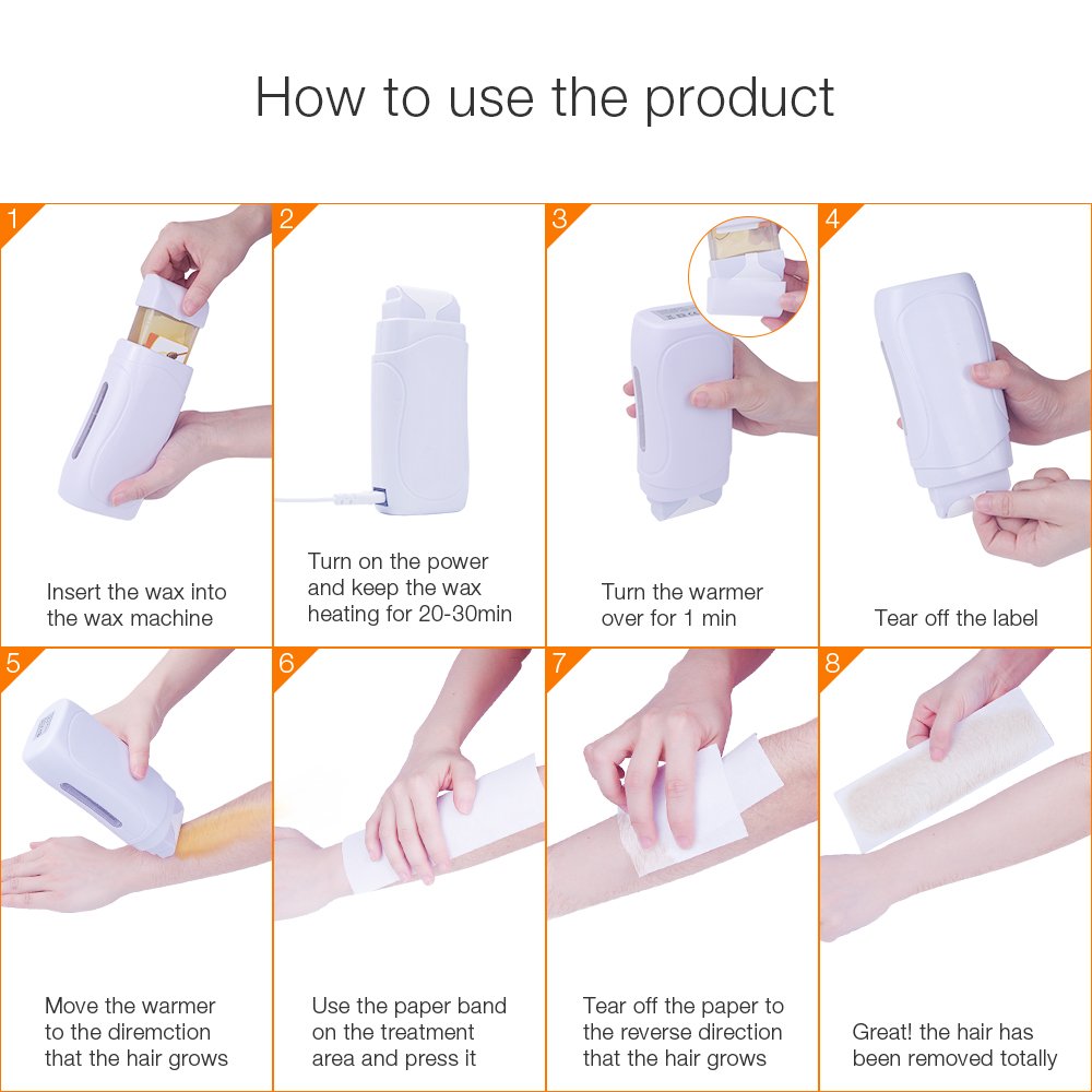 Portable Wax Warmer for Hair Removal, Electric Roll On Wax Heater Home Depilatory Waxing Kit for Women and Men, by IeBilif (Pink)